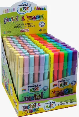 PENSAN KİDZ KEÇELİ KALEM 99093 6 RENK PASTEL - NEON 24 LÜ STAND