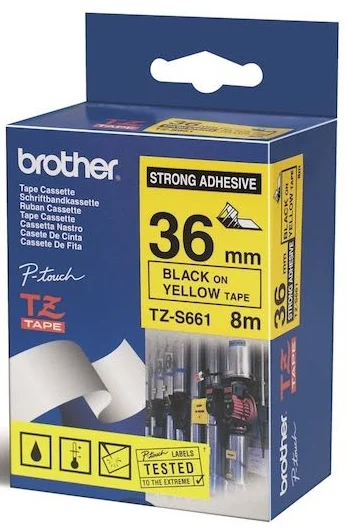 BROTHER PTOUCH ETİKET 36MM SARI-SİYAH 36TZS661