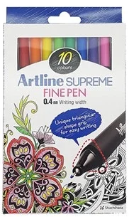 ARTLINE FINELINER KALEM SUPREME FINE 200 0.4 SET 10 LU KARIŞIK RENK A-EPFS-200.10W