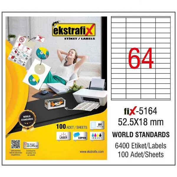 EKSTRAFİX LASER ETİKET 52.5x18 MM FİX-5164