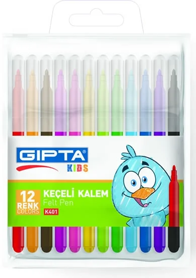 GIPTA KEÇELİ BOYA 12 Lİ PVC ÇANTA K401000