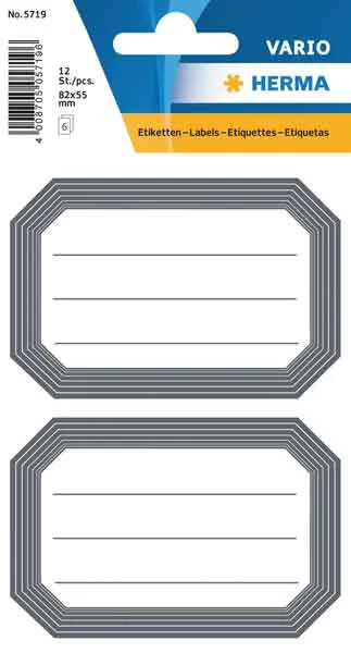 HERMA ETİKET VARIO OKUL ETİKETİ KLASİK 82x55 MM GRİ 5719