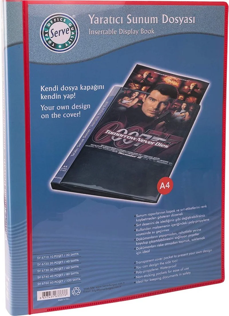 SERVE SUNUM DOSYASI 40 LI KIRMIZI SV-6740-KRM