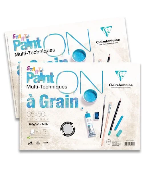 CLAIREFONTAINE RESİM ve ÇİZİM BLOĞU PAINT-ON A GRAIN START SPİRALLİ 35x50 160 GR 15 YP PD966450