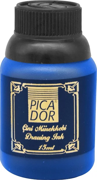 PICADOR ÇİNİ MÜREKKEBİ PLASTİK ŞİŞE 15ML MAVİ KD002