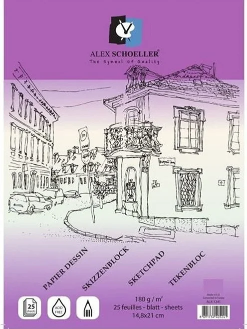 ALEX ESKİZ BLOK YAPIŞKANLI 180GR A5 25 Lİ ALX-1241