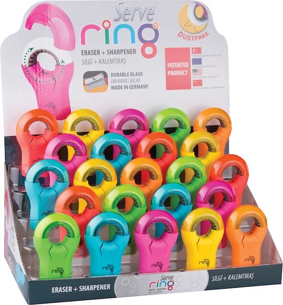 SERVE SİLGİLİ KALEMTIRAŞ RING STAND 23 LÜ SV-RING23DP