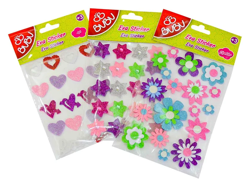 BU-BU EVA STICKER SİMLİ EVA DOĞA STAND 24LÜ STS021