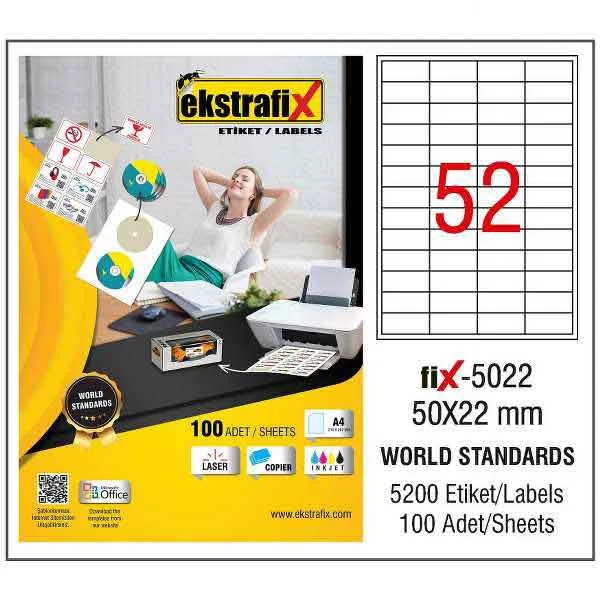EKSTRAFİX LASER ETİKET 50x22 MM FİX-5022