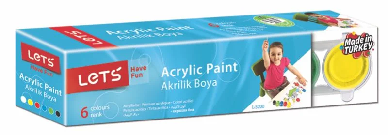 LETS AKRİLİK BOYA 25ML 6 RENK ANA RENKLER L5200