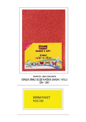 GİNZA ELİŞİ KAĞIDI 24x34 SİMLİ 10 LU GN-281
