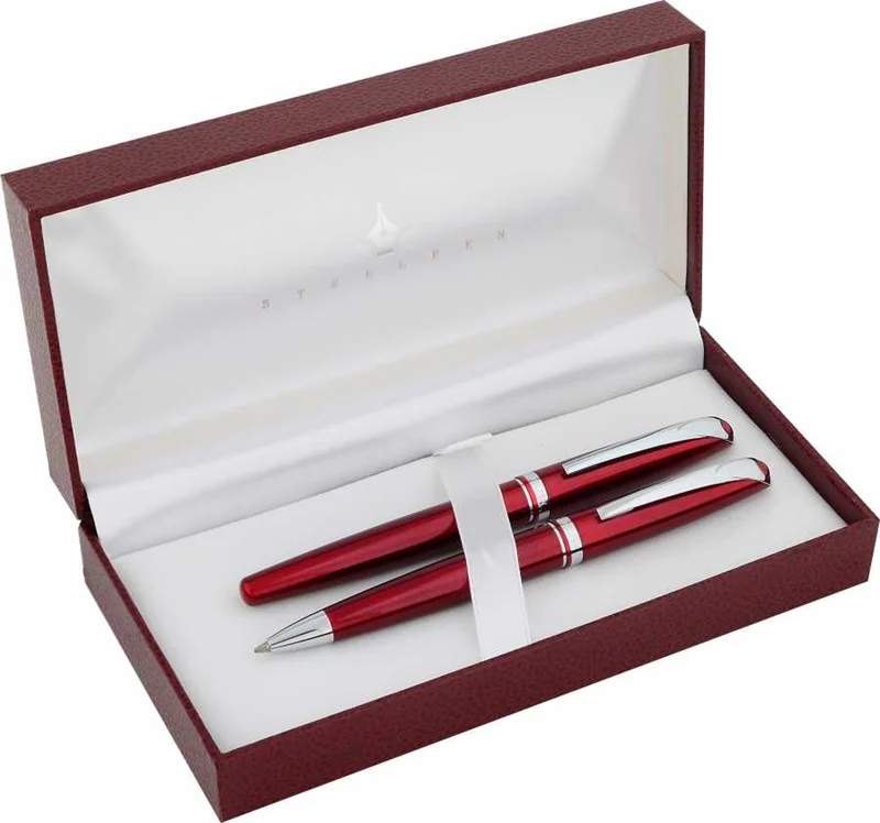 STEELPEN DOLMA KALEM+TÜKENMEZ KALEM SET TRUVA SERİSİ BORDO 0162