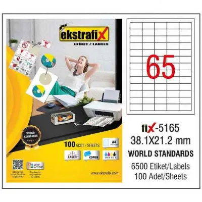 EKSTRAFİX LASER ETİKET 38.1x21.2 MM FİX-5165
