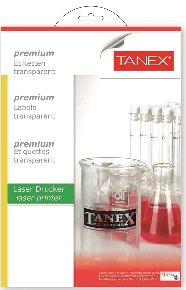TANEX LASER ETİKET ŞEFFAF TW-2021 63.5 X 38.1 ( 21 ) 25 Lİ