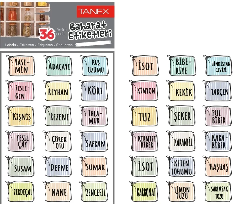 TANEX BAHARAT ETİKETİ-2 PP OPAK 2 Lİ MTC-602