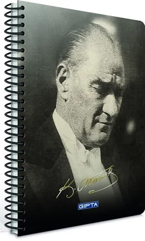 GIPTA DEFTER ATATÜRK 17X24 SPİRALLİ SERT KAPAK 100 YP. KARELİ 2651