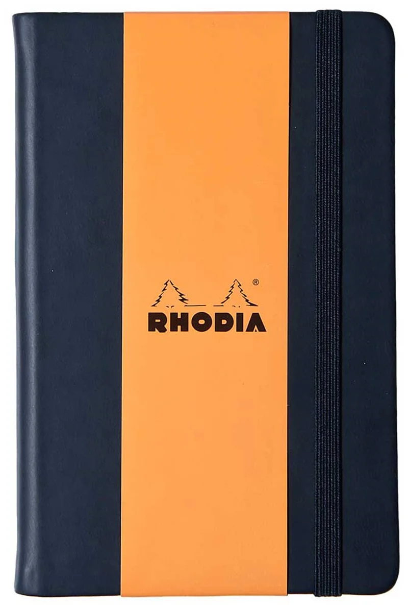 RHODIA DEFTER BOUTIQUE SERT DERİ KAPAK ELASTİK BANTLI A5 90 GR 96 YP ÇİZGİLİ SİYAH RW118609