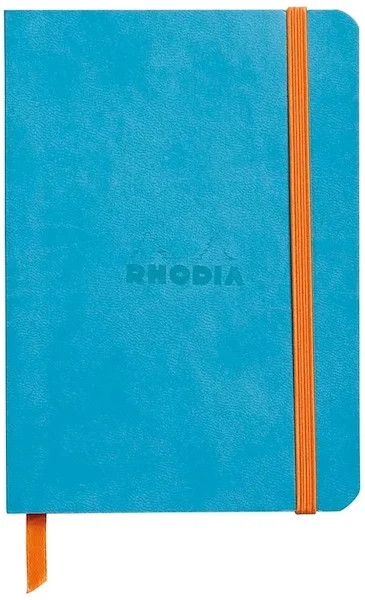 RHODIA DEFTER RHODIARAMA YUMUŞAK DERİ KAPAK ELASTİK BANTLI A6 90 GR 72 YP ÇİZGİLİ TURQUISE RY117307