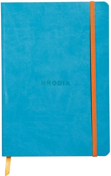 RHODIA DEFTER RHODIARAMA YUMUŞAK DERİ KAPAK ELASTİK BANTLI A5 90 GR 80 YP ÇİZGİLİ TURQUOISE RY117407
