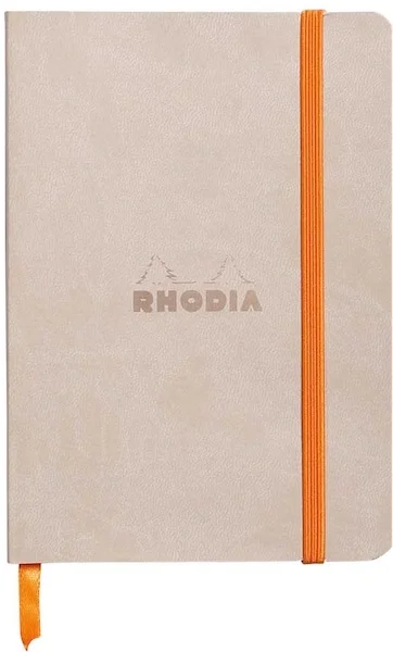 RHODIA DEFTER RHODIARAMA YUMUŞAK DERİ KAPAK ELASTİK BANTLI A6 90 GR 72 YP ÇİZGİLİ BEIGE RY117305