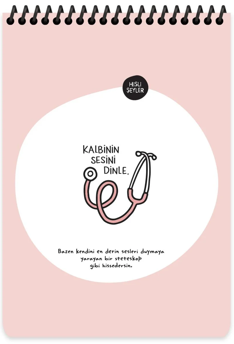 KESKİN BLOKNOT HİSLİ ŞEYLER KALBİNİN SESİNİ DİNLE A5 SPİRALLİ KARTON KAPAK 80 YP. ÇİZGİLİ 500572