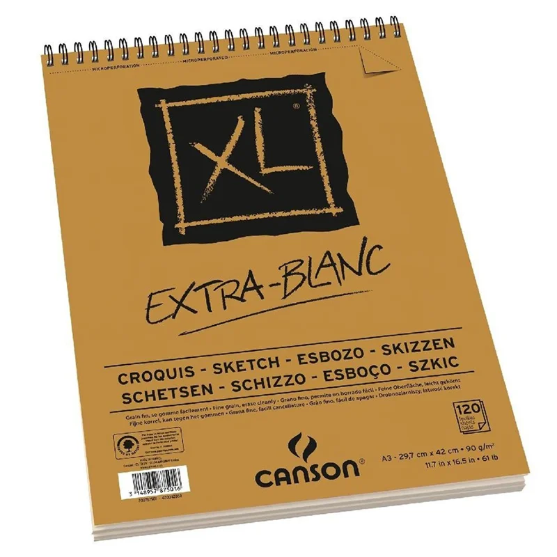 CANSON ÇİZİM BLOĞU XL EXTRA BEYAZ SPİRALLİ A3 90 GR 120 SF 200787501