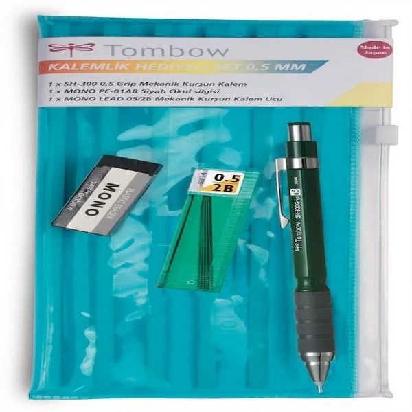 TOMBOW VERSATİL KALEM SH-300 GRIP OKUL SETİ KALEMLİKLİ 0.5 KOYU YEŞİL T-SH-GR64 R5.K1