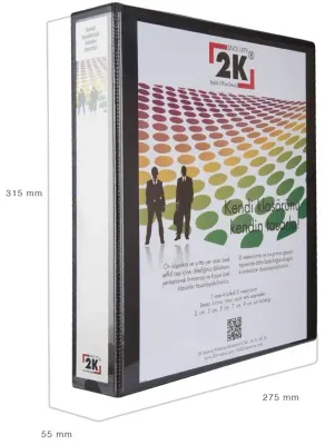 2K HALKALI KLASÖR 5 CM 4 HALKA SİYAH 05-4D-S