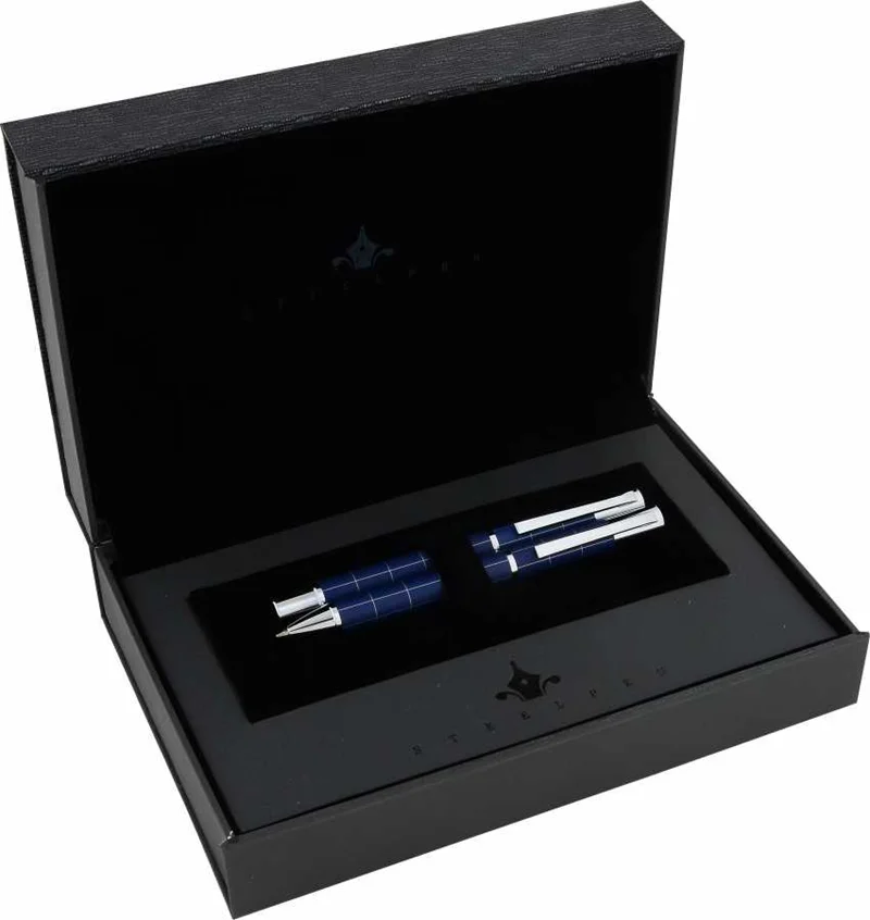 STEELPEN DOLMA KALEM+TÜKENMEZ KALEM SET ACTIVE SERİSİ SLAYT MAVİ 1002
