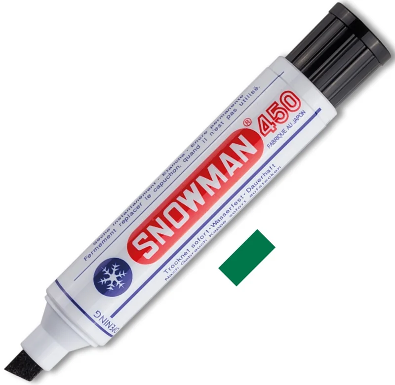 SNOWMAN PERMANENT MARKÖR JUMBO KESİK UÇ 450Y YEŞİL