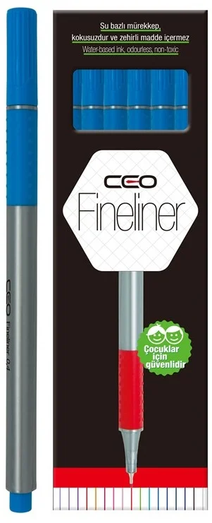 PASİF CEO FINELINER PLUS KALEM 12'Lİ AÇIK MAVİ NO:12