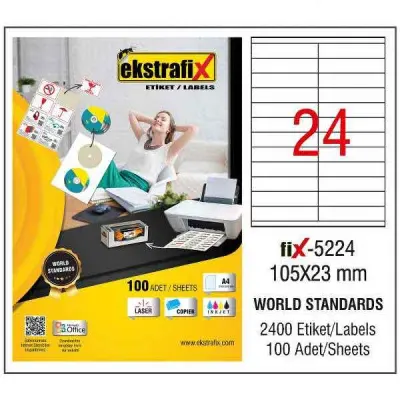 EKSTRAFİX LASER ETİKET 105x23 MM FİX-5224