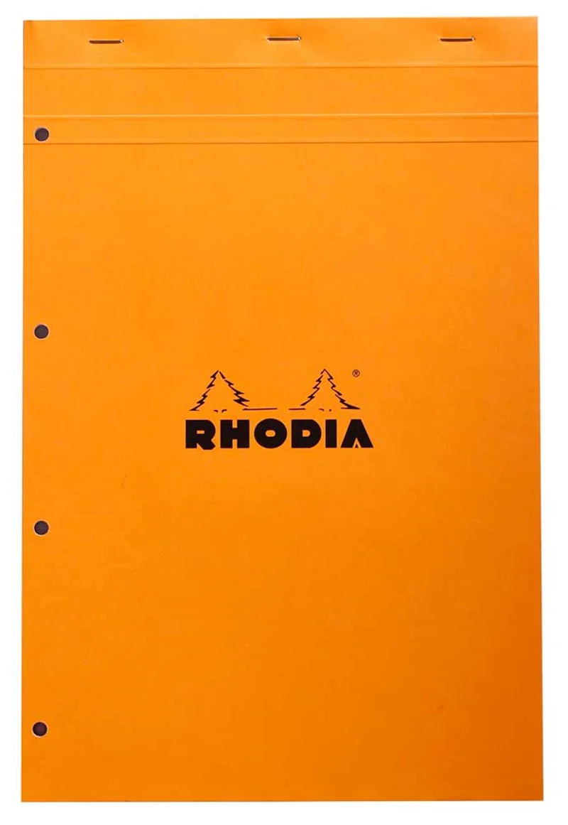 RHODIA BLOKNOT BASIC DİKİŞLİ 4 DELİKLİ A4+ 80 GR 80 YP KARELİ TURUNCU BEYAZ KAĞIT RA20200