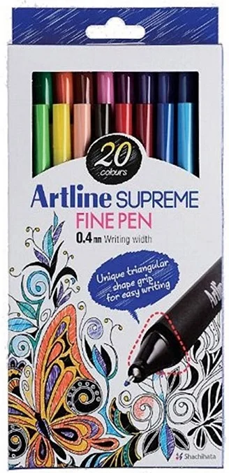 ARTLINE FINELINER KALEM SUPREME FINE 200 0.4 SET 20 Lİ KARIŞIK RENK A-EPFS-200.20W
