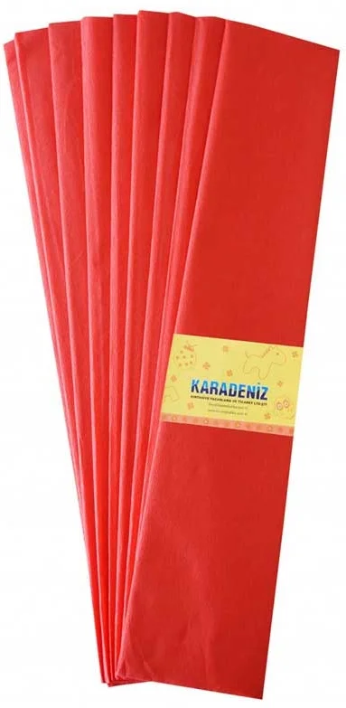 LİNO KREPON KAĞIDI 50x200 LÜX KIRMIZI 10 LU PA-014-K