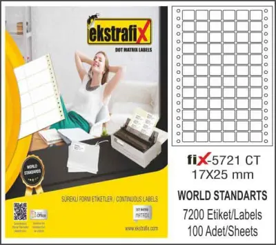 EKSTRAFİX BİLGİSAYAR ETİKETİ FİX-5721 17x25 MM