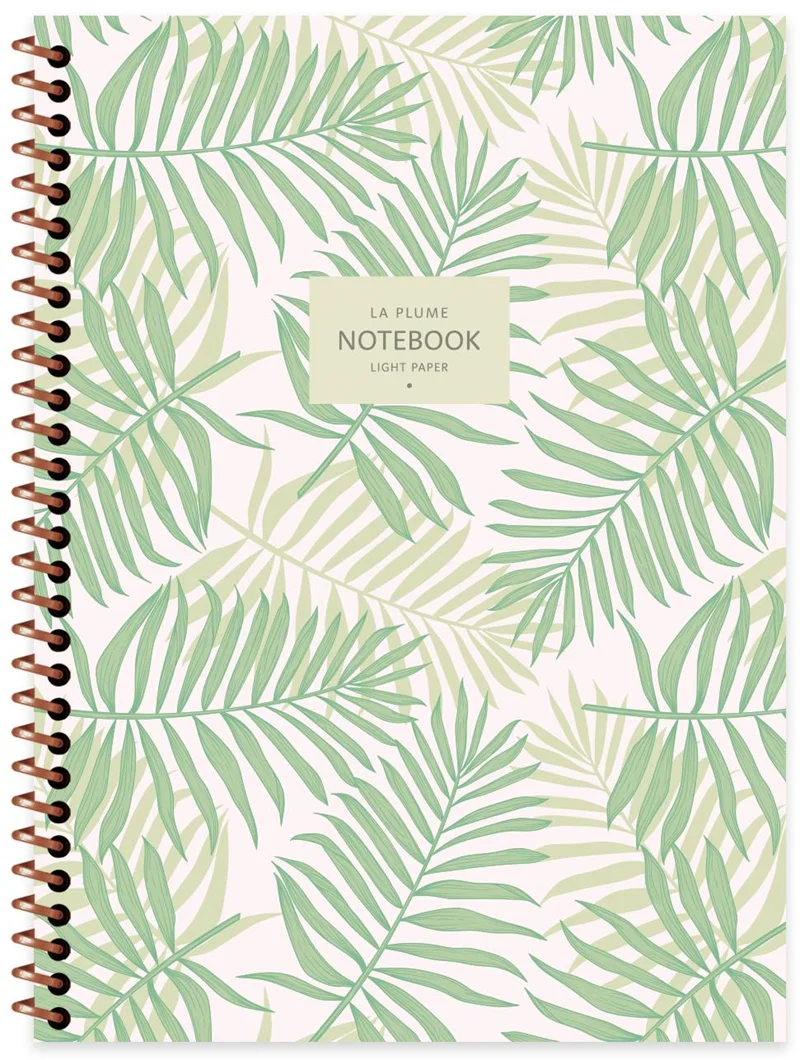 KESKİN DEFTER LA PLUME LEAVES 16,5x22,5 SPİRALLİ KARTON KAPAK 80 YP. DÜZ 385240