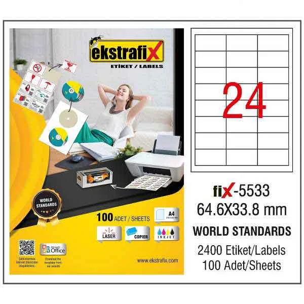 EKSTRAFİX LASER ETİKET 64.6x33.8 MM FİX-5533