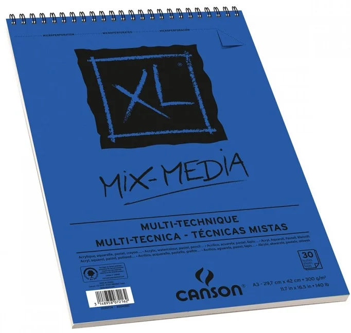 CANSON ÇİZİM BLOĞU XL MIX MEDIA SPİRALLİ A3 300 GR 30 SF 200807216