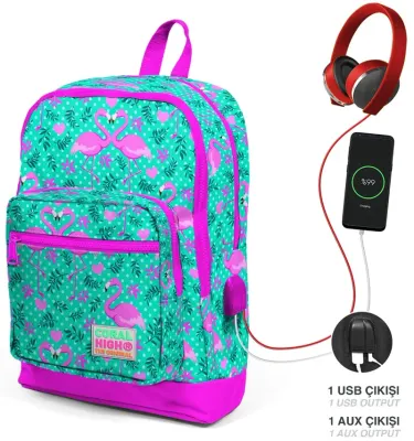 YAYGAN ÇANTA SIRT CORAL HIGH USB+AUX SOKETLİ 23812