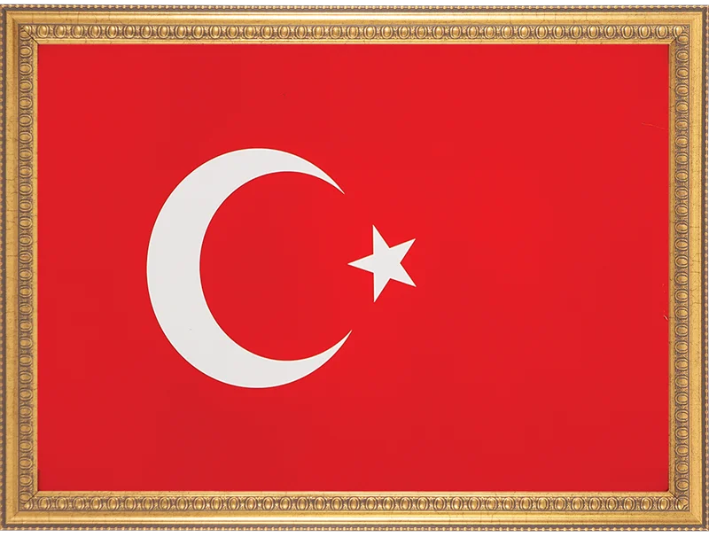 İNTER TÜRK BAYRAĞI VARAKLI ÇERÇEVE 50x70 INT-050