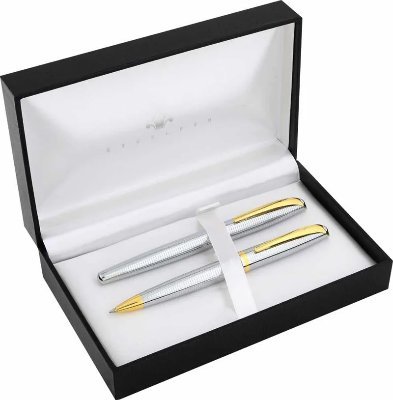 STEELPEN DOLMA KALEM+TÜKENMEZ KALEM SET TRUVA SERİSİ DESENLİ GOLD 0168
