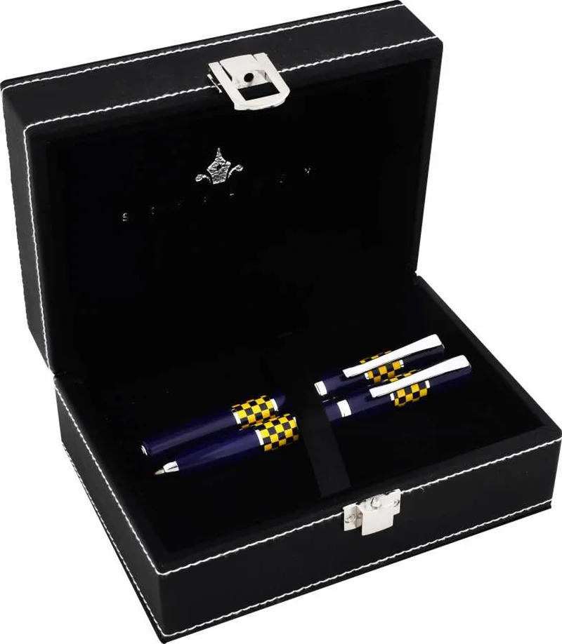 STEELPEN DOLMA KALEM+TÜKENMEZ KALEM SET FORCE SERİSİ SARI-LACİVERT 8603