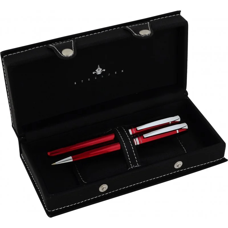 STEELPEN DOLMA KALEM+TÜKENMEZ KALEM SET PLANET SERİSİ BORDO 0024