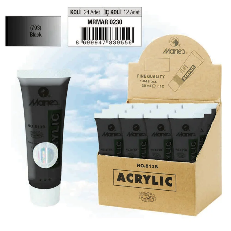 MARIES AKRİLİK BOYA SETİ 30 ML 813B-793 12 Lİ