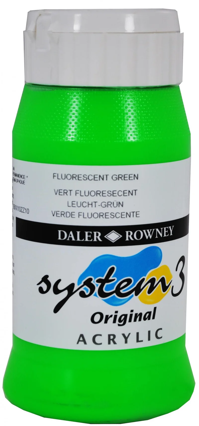 DALER ROWNEY AKRİLİK BOYA SYSTEM 3 ORIGINAL SERİSİ 500 ML FLUORO GREEN 129500349