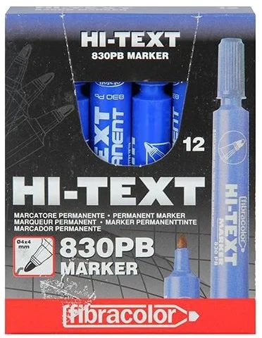HB HI-TEXT PERMANENT MARKER YUVARLAK UÇ MAVİ 830PB 12  Lİ