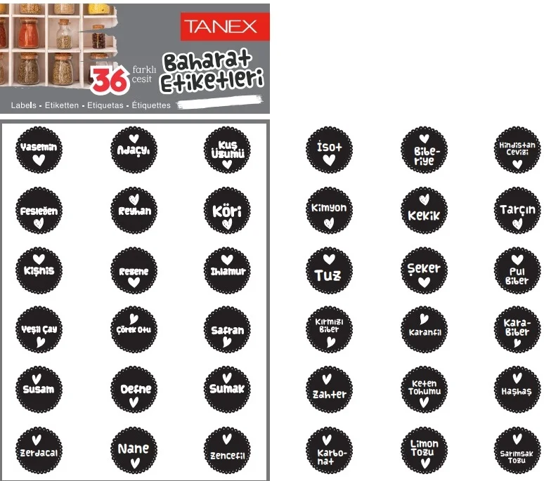 TANEX BAHARAT ETİKETİ-6 PP ŞEFFAF 2 Lİ MTC-606