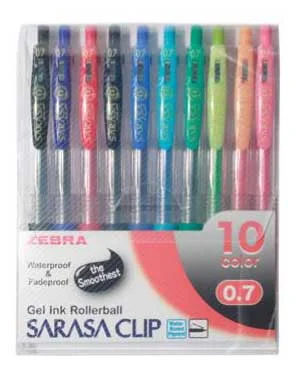 ZEBRA JEL KALEM SARASA CLIP 0.7 SET 10 LU SRC-0.7-10C-A