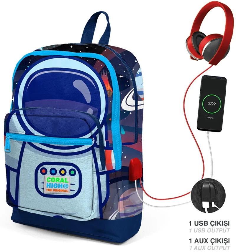YAYGAN ÇANTA SIRT CORAL HIGH USB+AUX SOKETLİ 23824